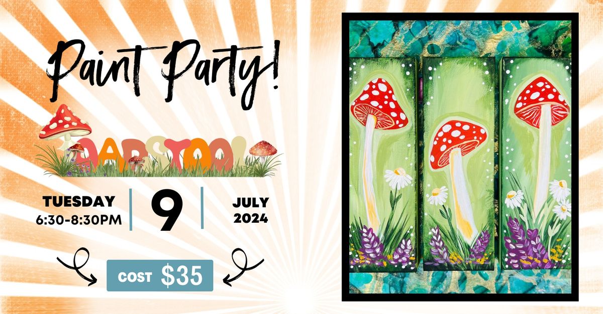 Whimsical Toadstool Trio Paint Party at Trophy Brewing Co.