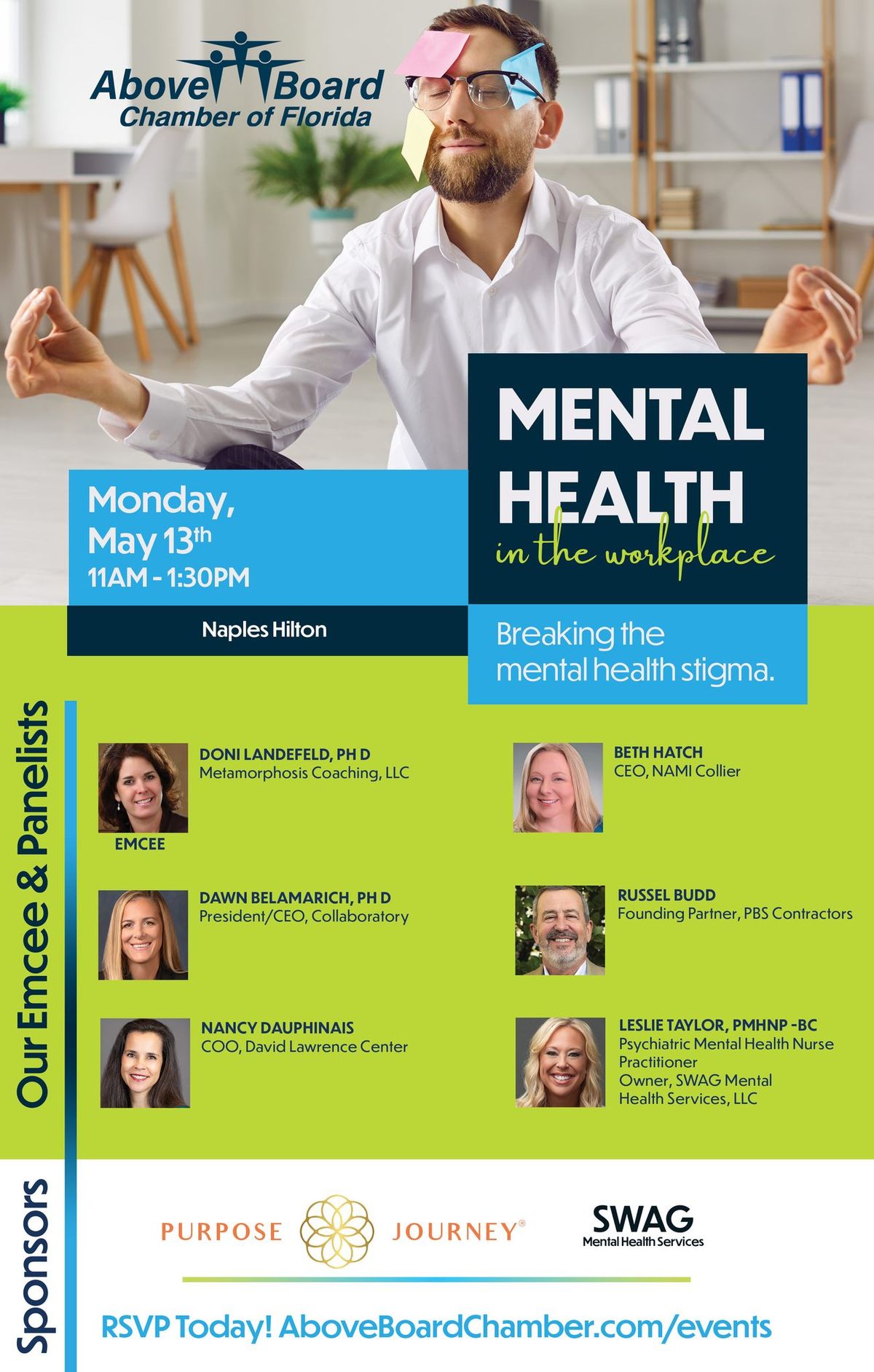 Naples: Mental Health in the Workplace with the Above Board Chamber Monday, May 13th Hilton Naples!