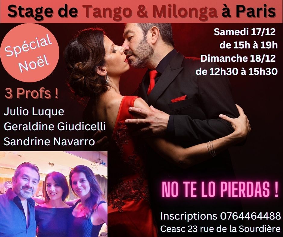 Stage Vacances de No\u00ebl \u00e0 Paris avec Julio Luque, Geraldine Giudicelli et Sandrine Navarro !!!