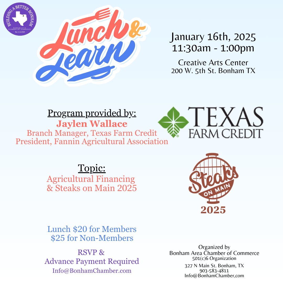 Lunch & Learn: Texas Farm Credit & Fannin Agricultural Assoc.