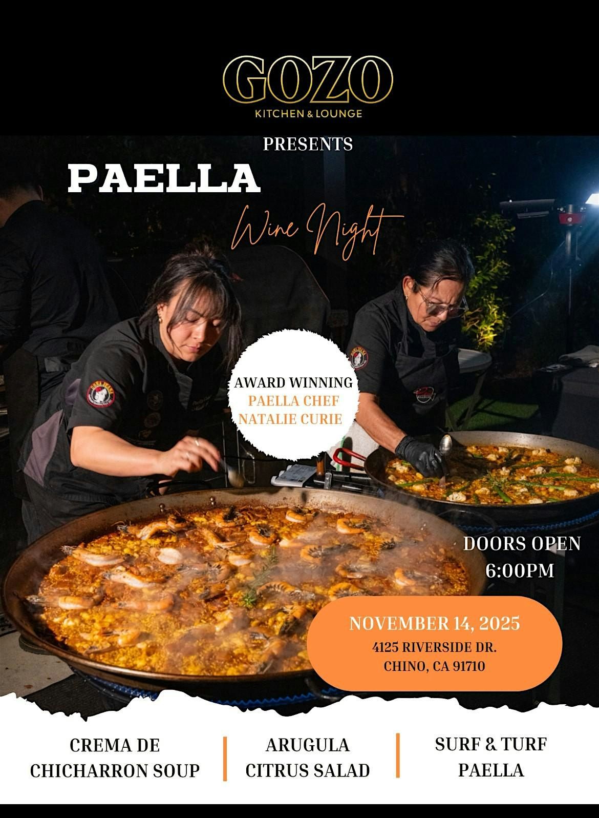 Gozo Presents Paella wine night