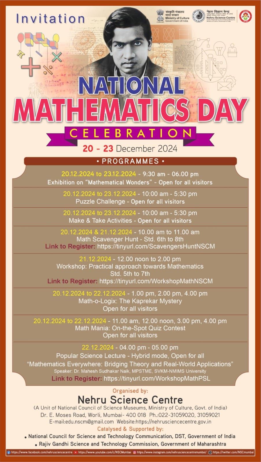 National Mathematics Day Celebration