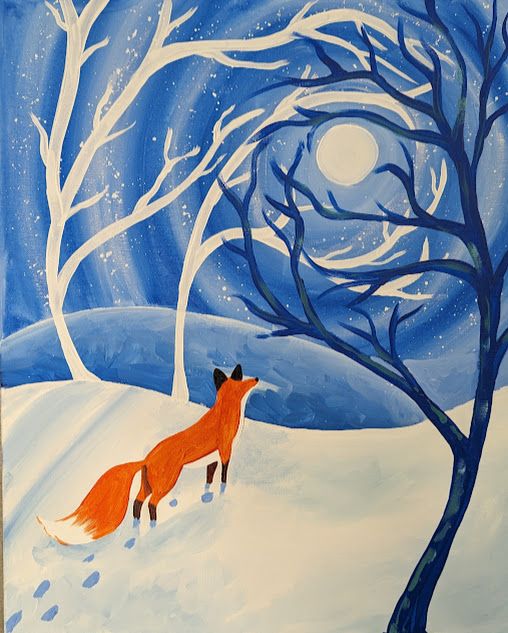 Fox in the Forest Canvas Class