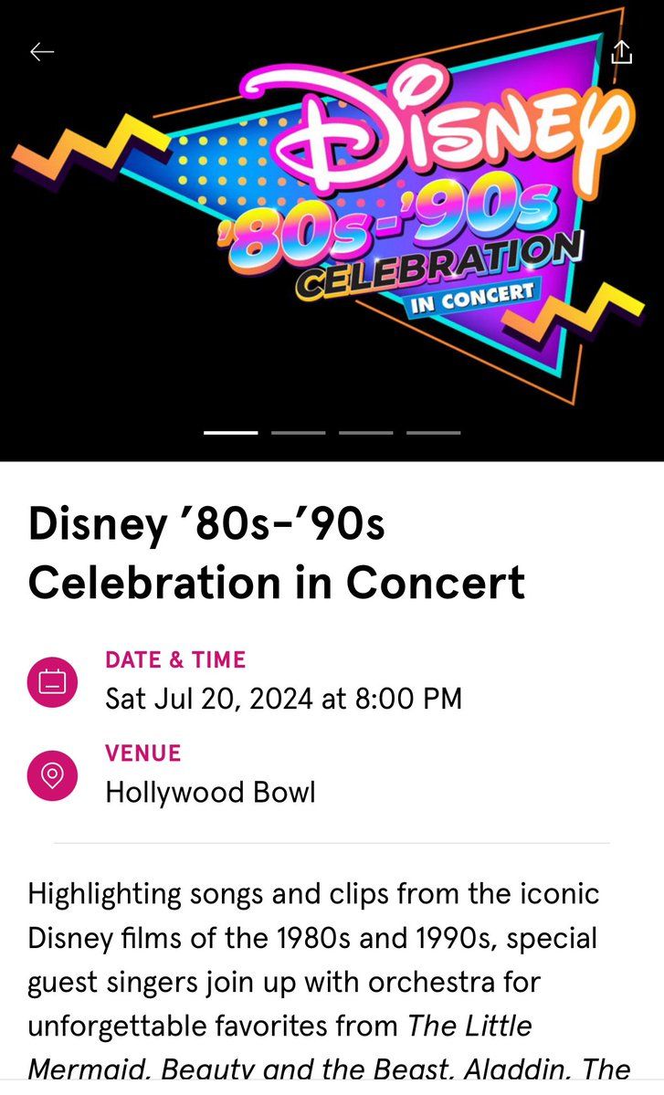 Hollywood Bowl Orchestra - Disney 80-90's Celebration in Concert (Concert)
