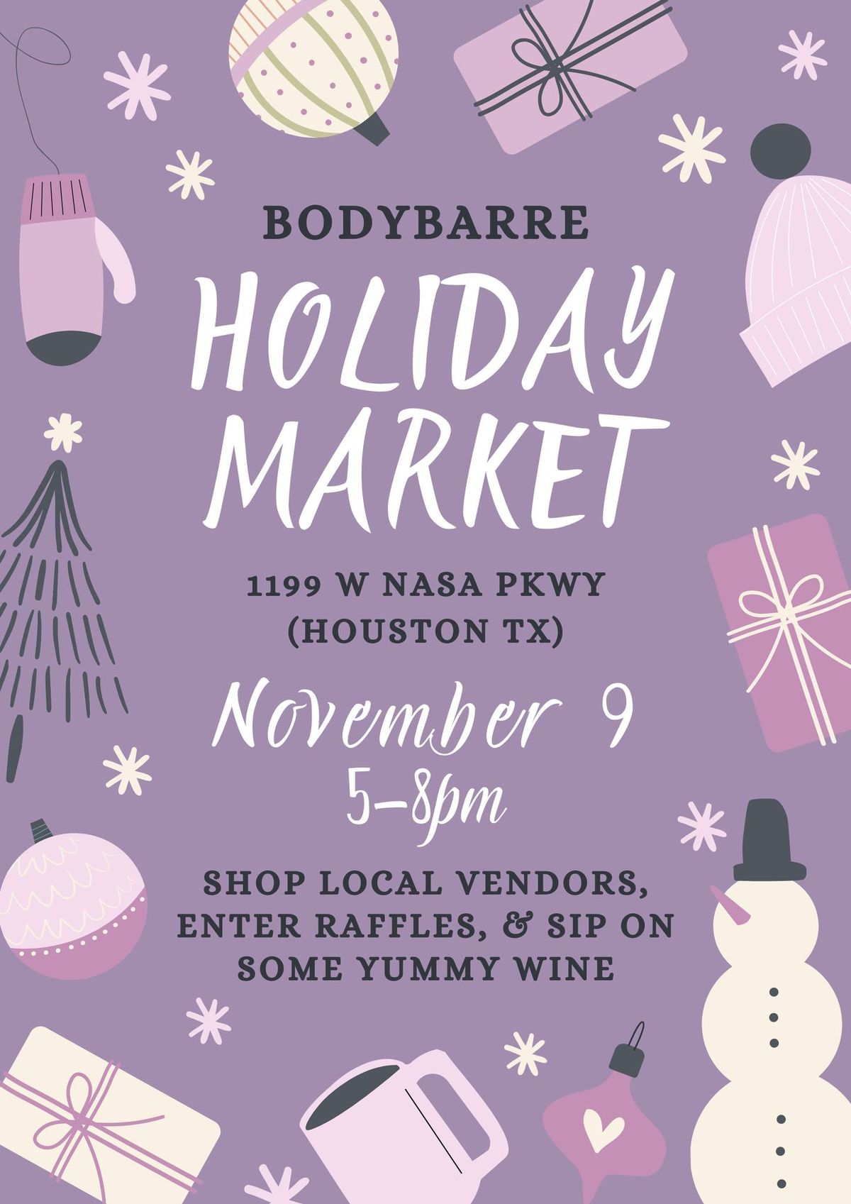 2024 Annual BODYBARRE Holiday Market - Sip & Shop!