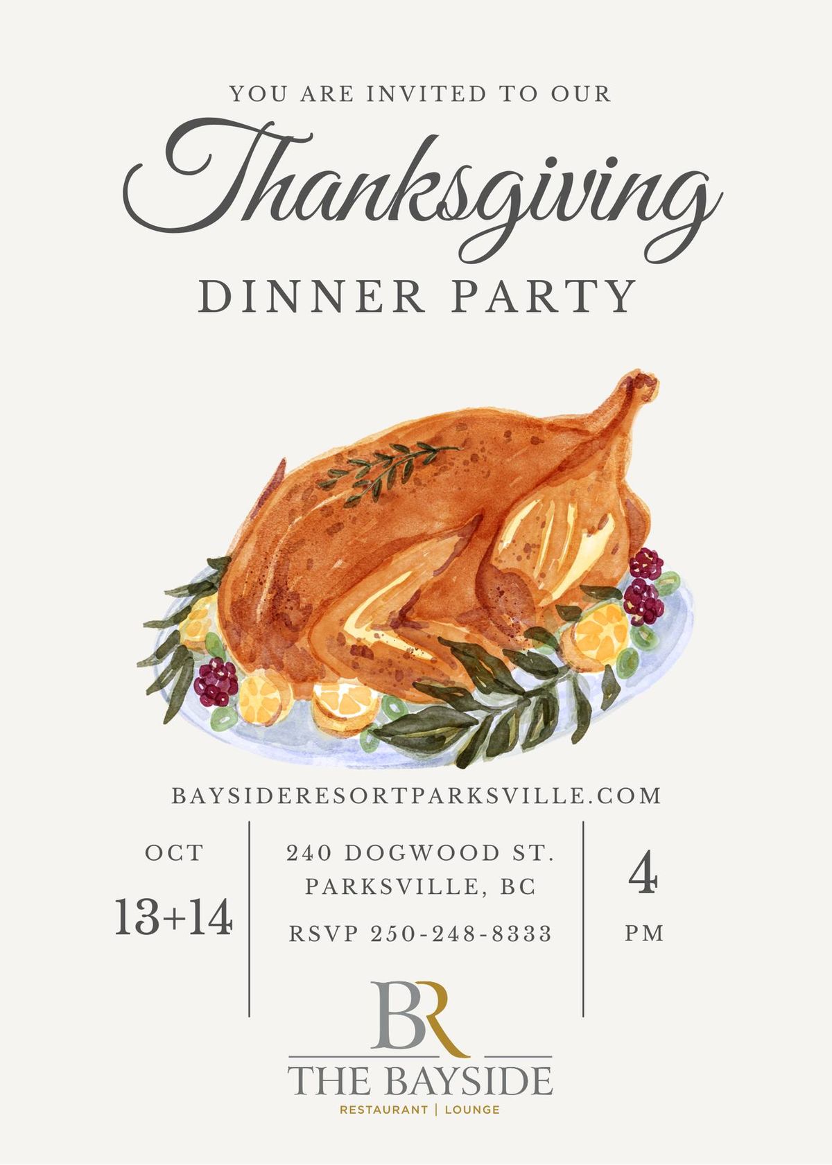 Thanksgiving Dinner at The Bayside