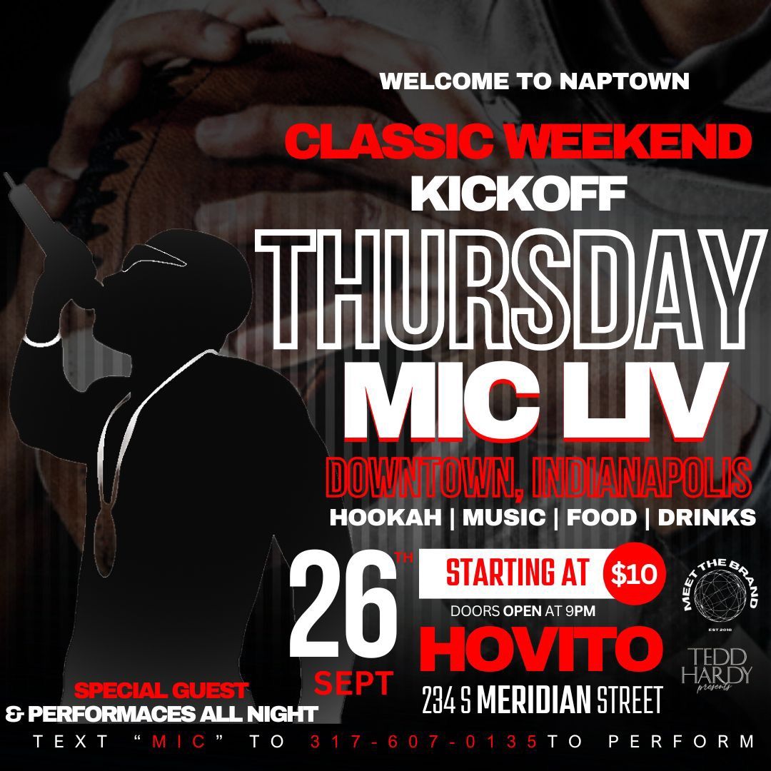 Classic Weekend Kickoff: Thursday Mic Liv at Hovito