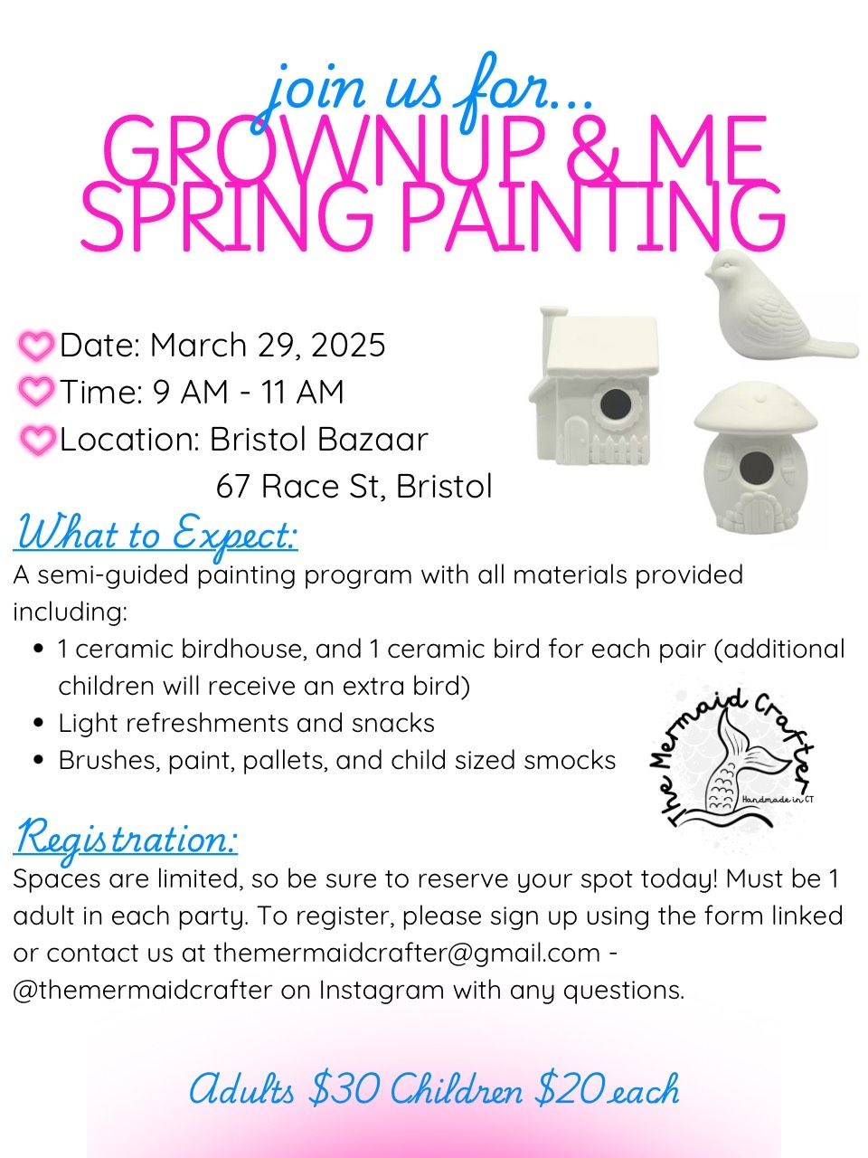 Grownup & Me Spring Painting Workshop @ The Bristol Bazaar