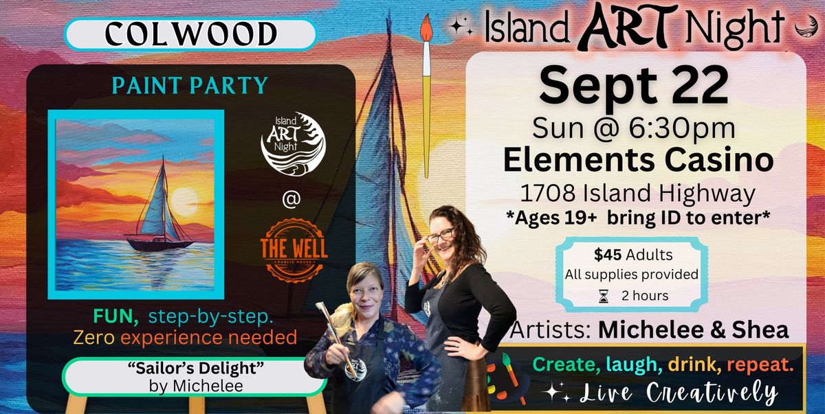 Paint Party at Elements Casino September 22, painting "Sailors Delight"