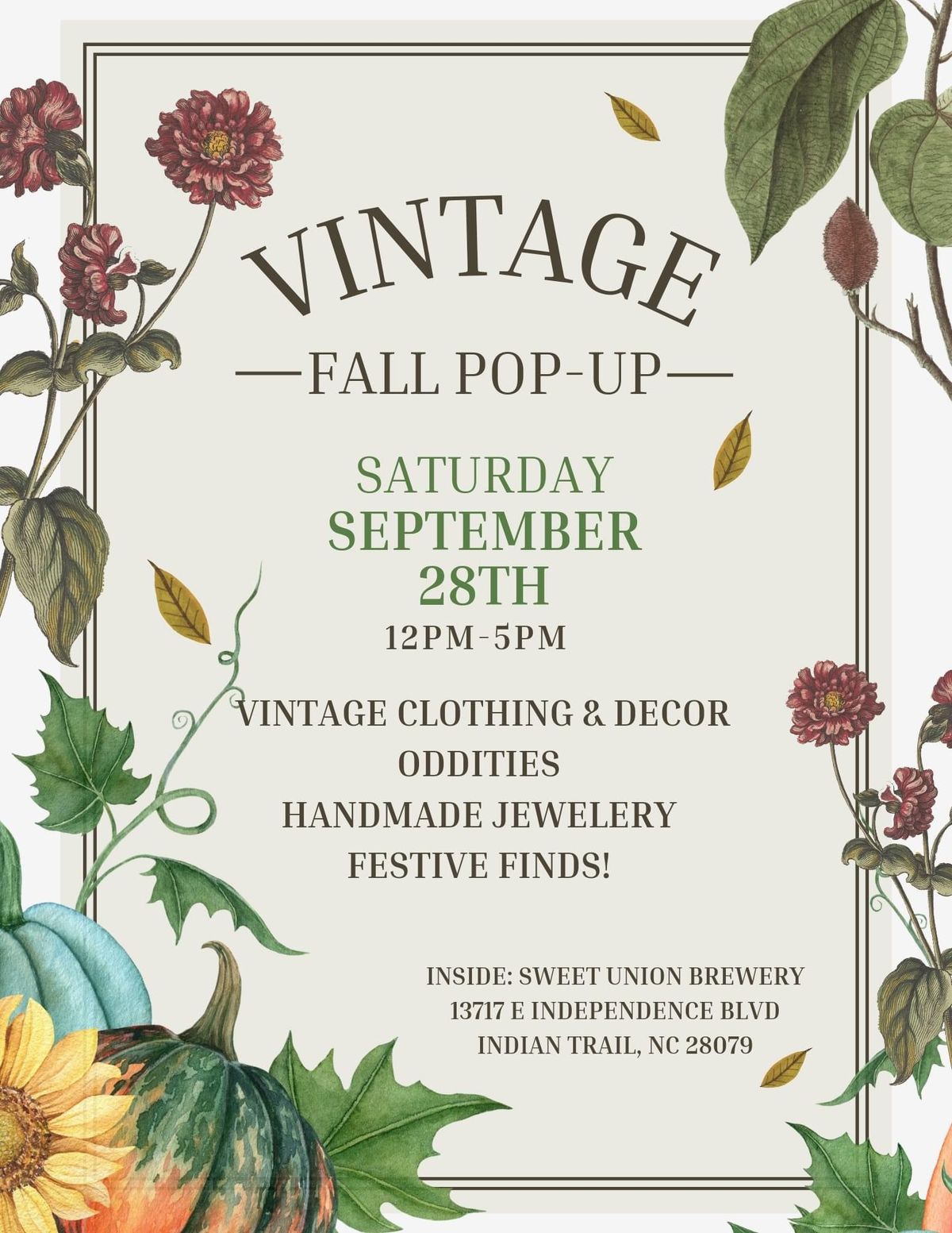 Vintage Fall Pop-up @ Sweet Union!