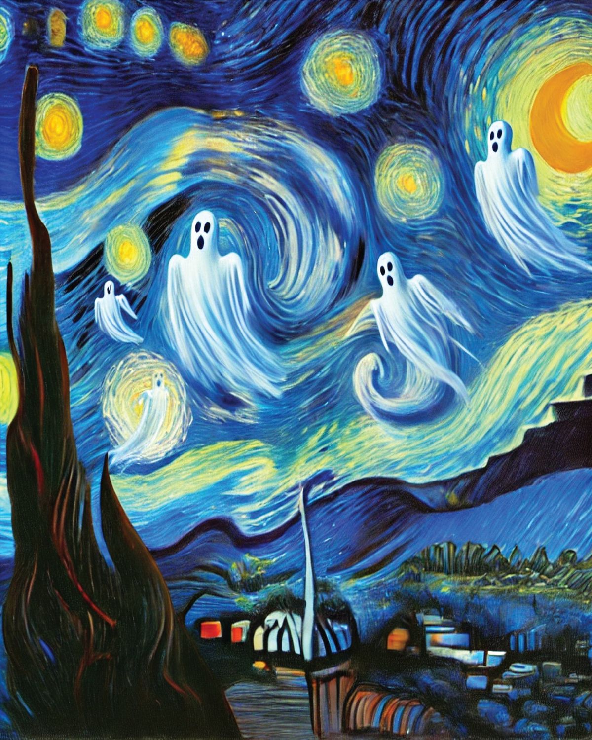 Spooky Starry Night Paint and Sip in Northside Cincinnati