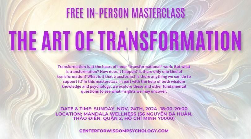 FREE IN-PERSON MASTERCLASS: THE ART OF TRANSFORMATION