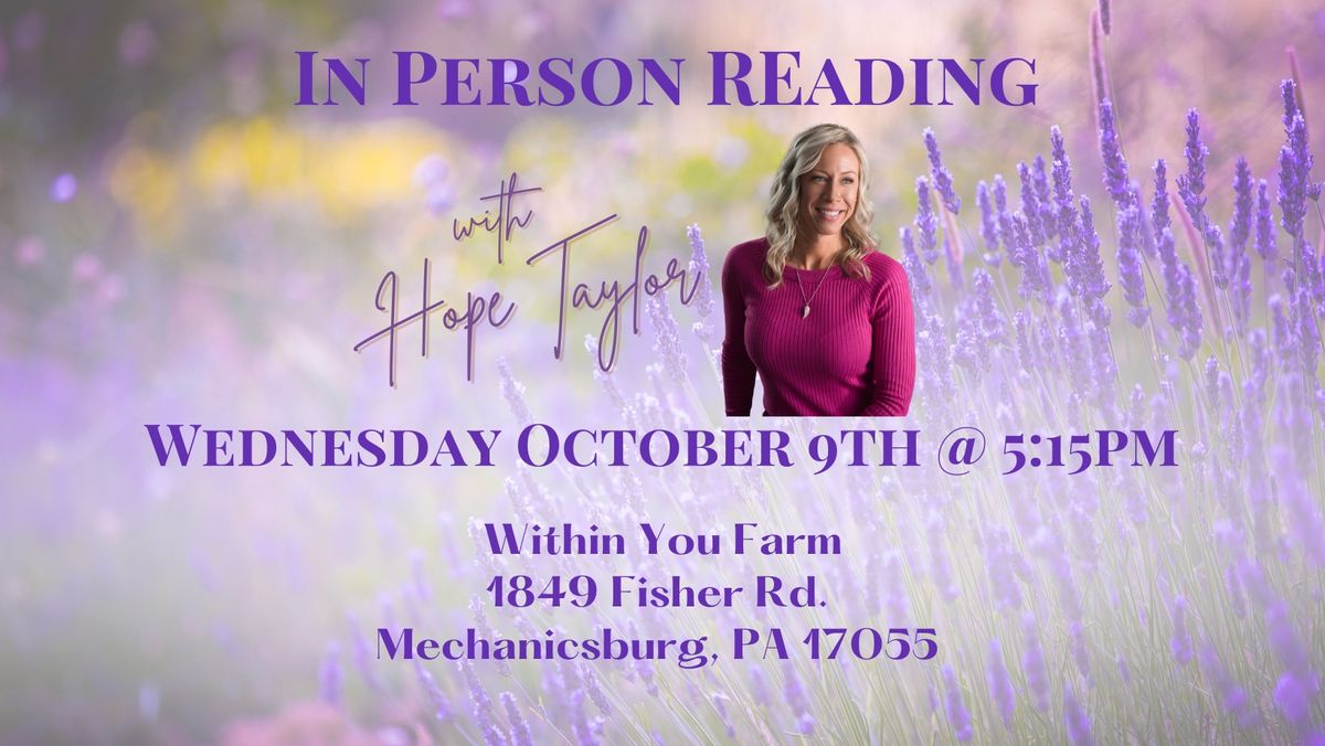 In Person Readings at Within You Farm