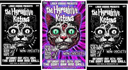 Laser Voodoo presents The Hyperdrive Kittens | Screaming Bloody Marys  w\/ Non-Society