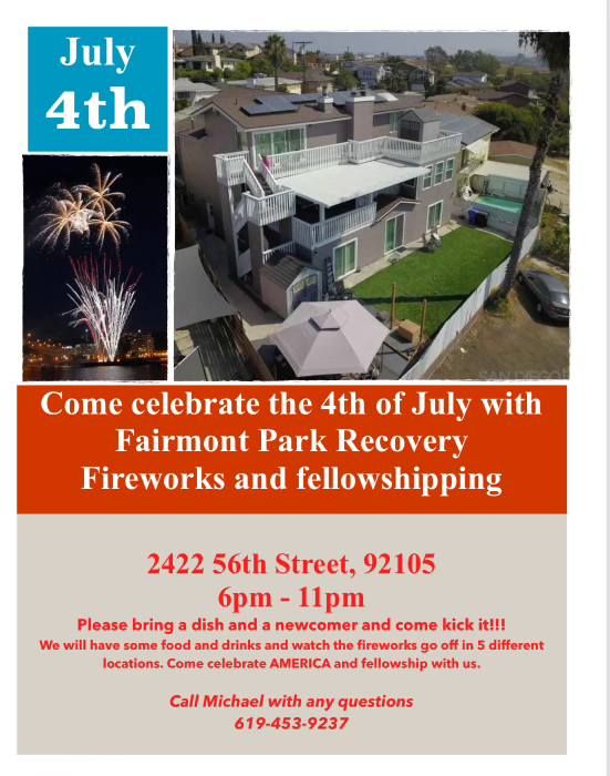 Fairmont Park Recovery 4th of July Party!!!!