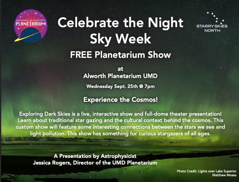 Free Planetarium Show at Alworth Planetarium - Celebrate the Night Sky Week