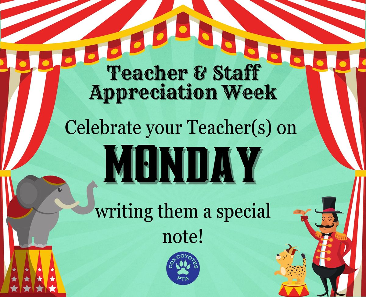 Teacher Appreciation Week - write them a note!