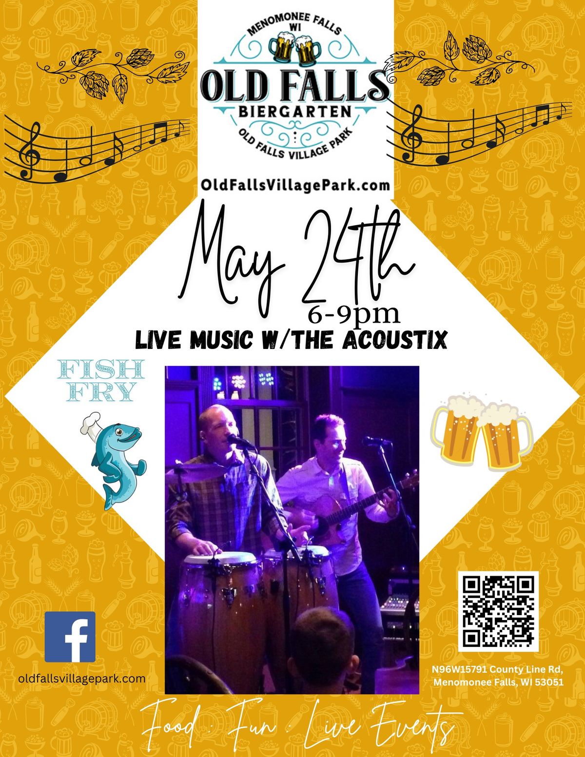 Live music at the Old Falls Biergarten with The Acoustix
