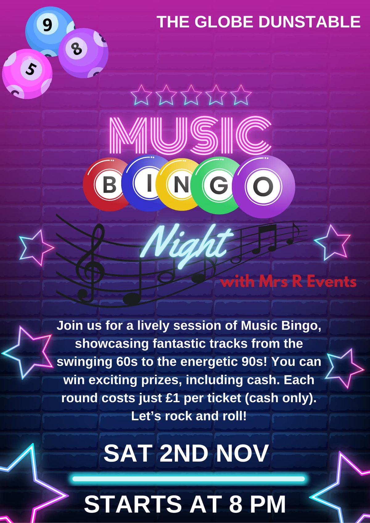 Music Bingo Night