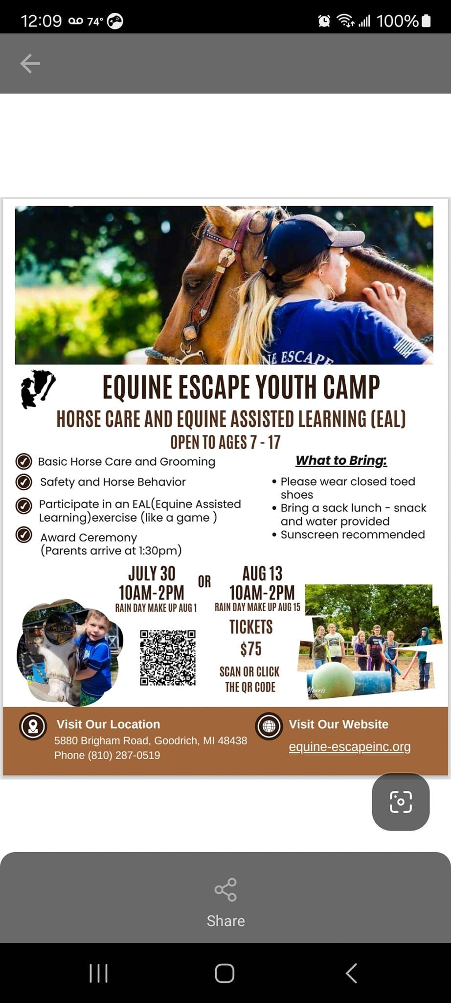 Equine Escape Day Camp 