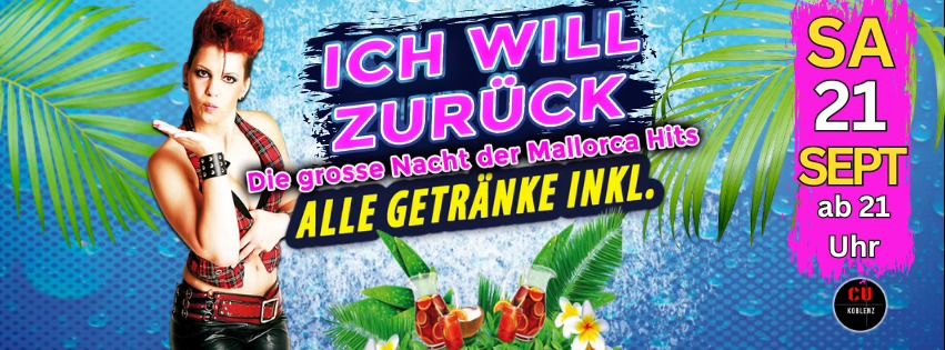 "Ich will zur\u00fcck" \u2600\ufe0f die ALL INKL. Mallorca Party in Koblenz