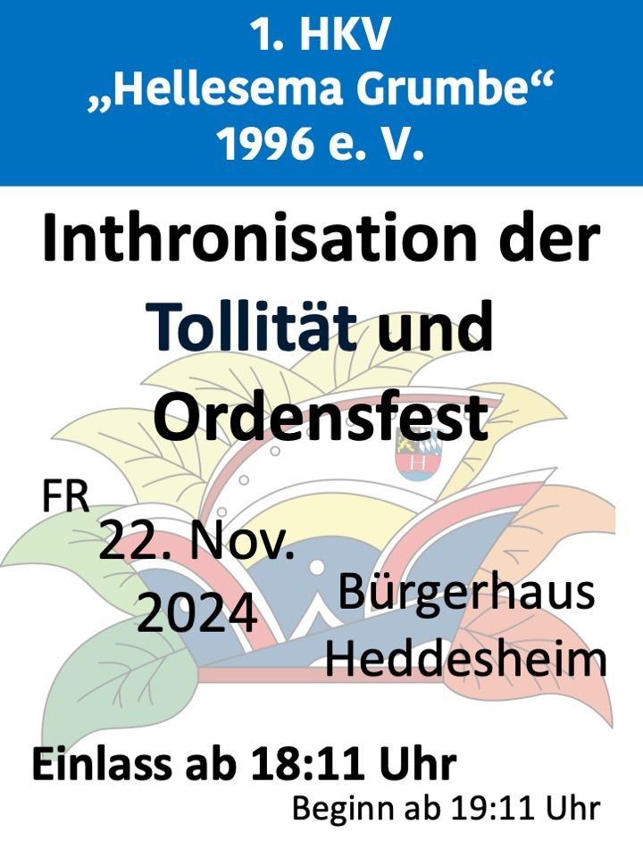 Inthronisation der Tollit\u00e4t und Ordensfest