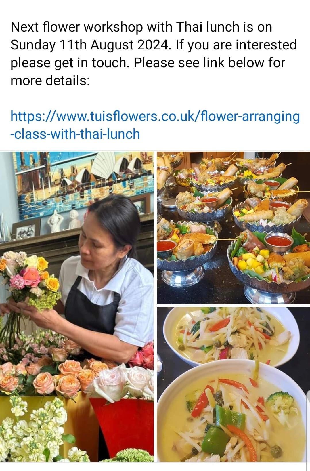 Flowers workshop with Thai lunch 