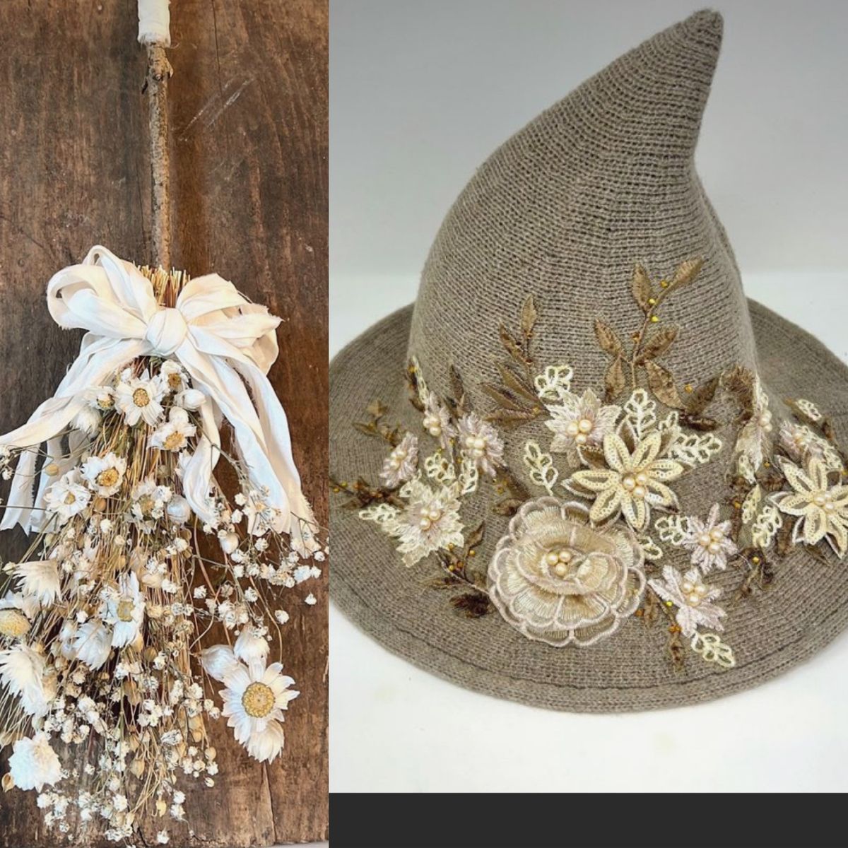 Matching Witch\u2019s hat and Broom Class ($75\/person 12-3pm and 4-7pm)