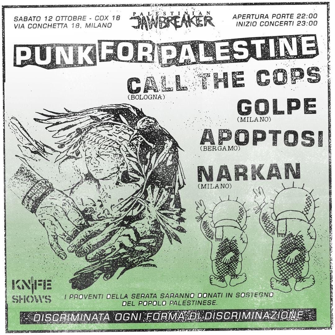 PUNK FOR PALESTINE - GOLPE \/ CALL THE COPS \/ APOPTOSI \/ NARKAN