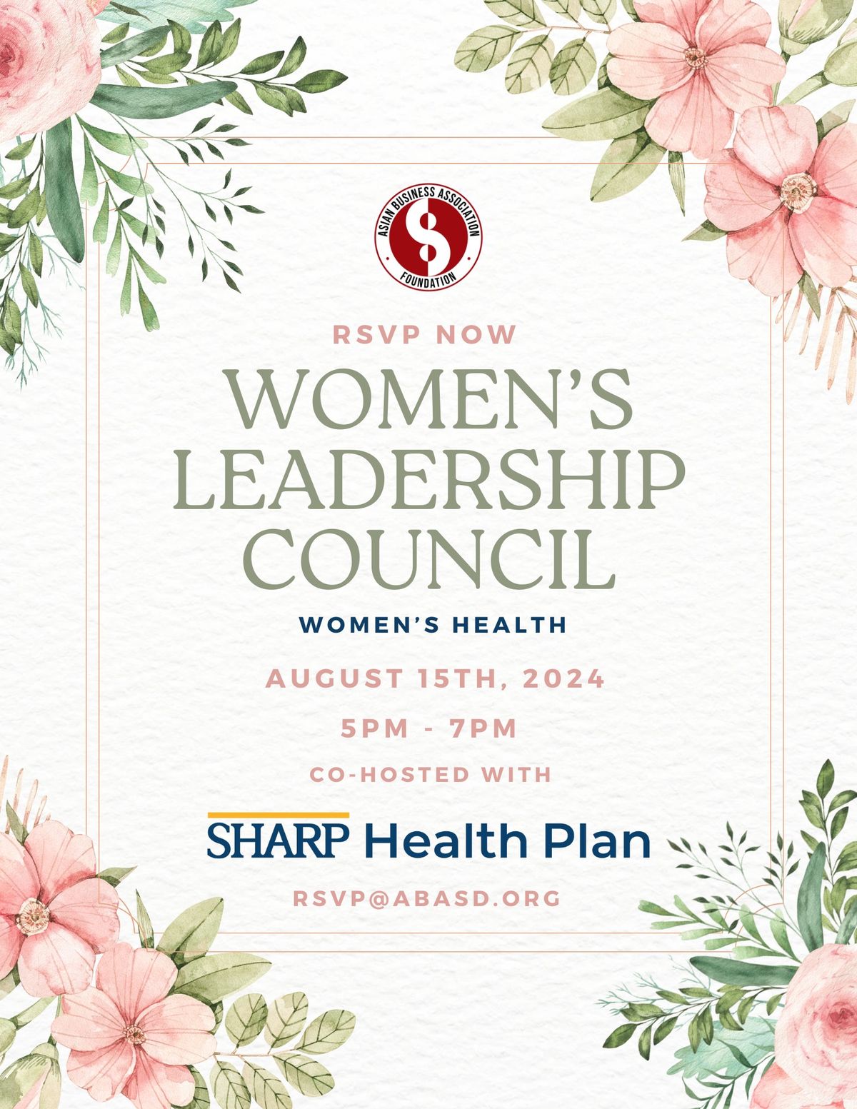 Women's Leadership Council Co-Hosted by Sharp Health Plan