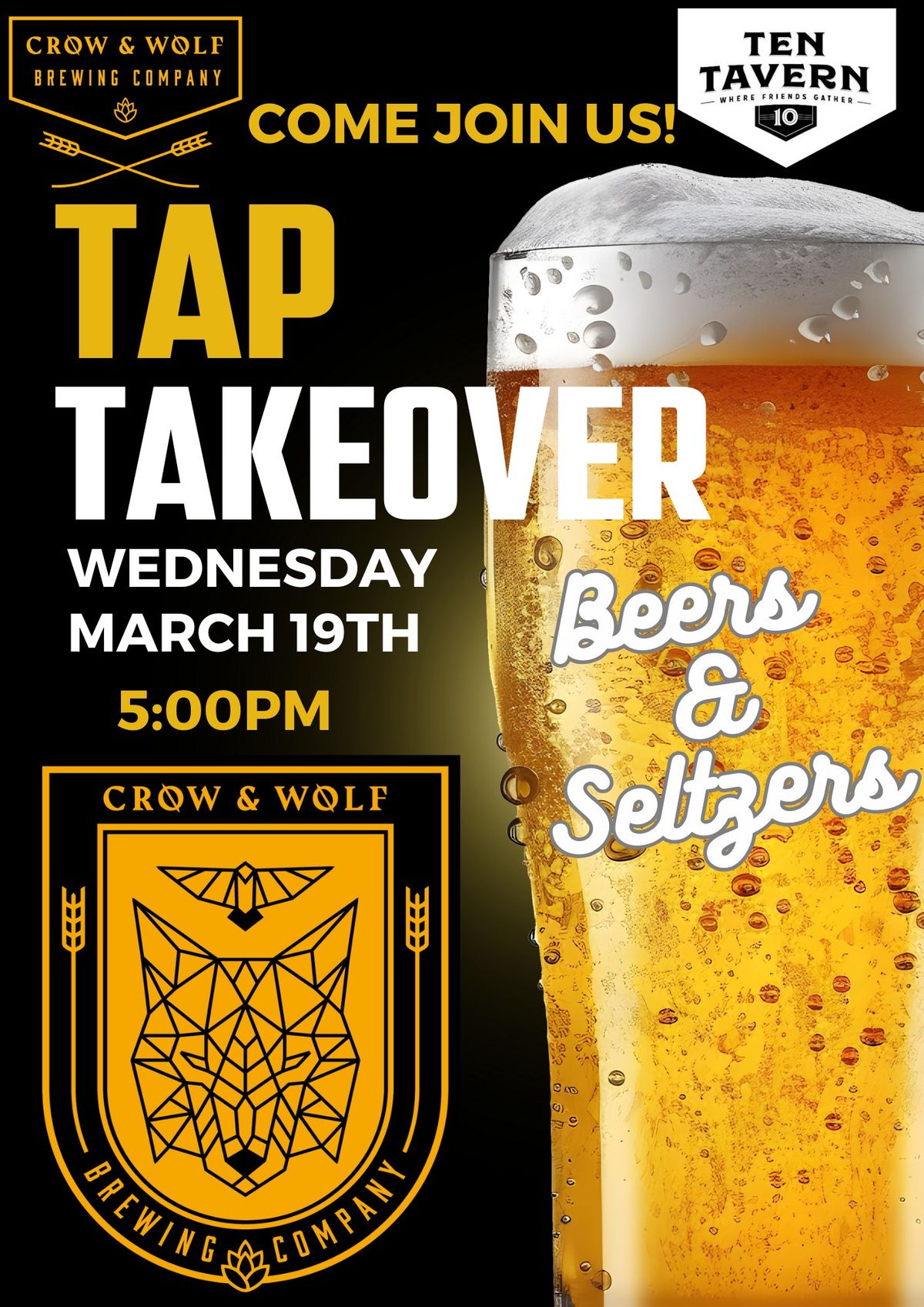 Tap Takeover with Crow & Wolf