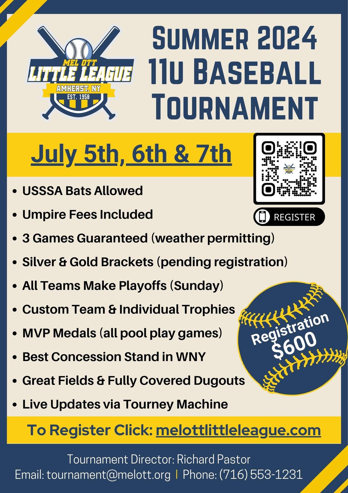 Mel Ott Summer 2024 11U Baseball Tournament