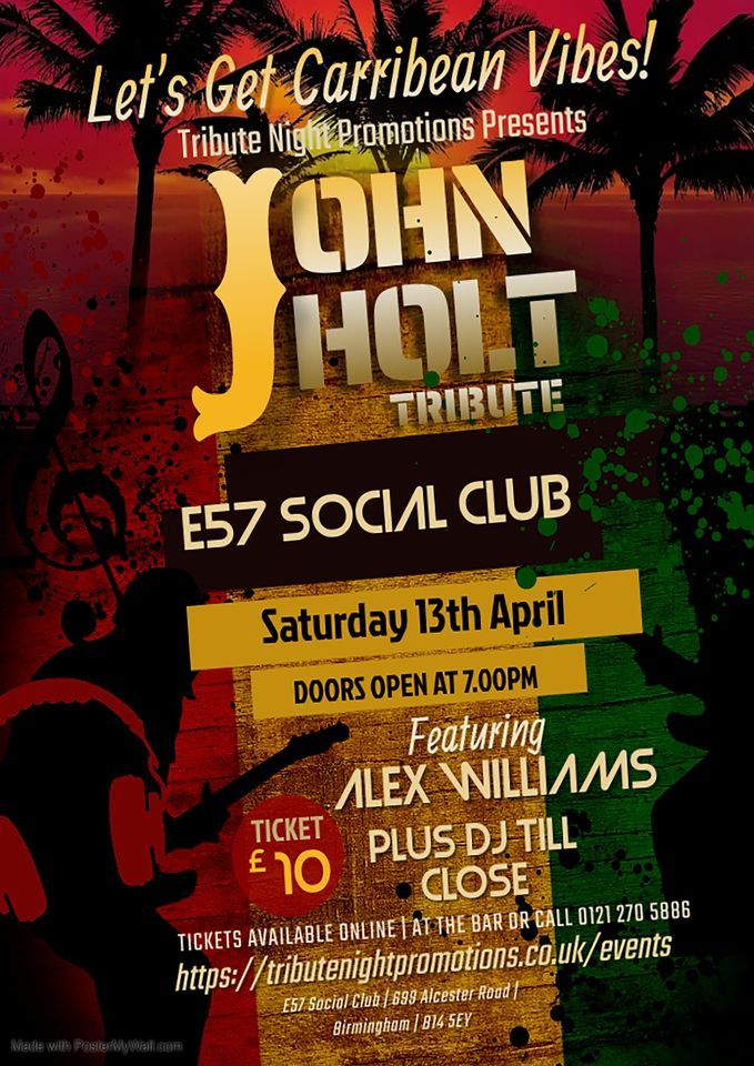 SOLD OUT - John Holt Tribute Night - Kings Heath 