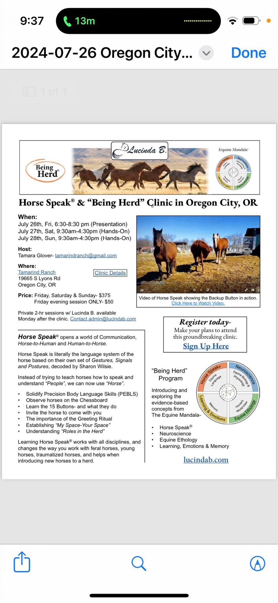 Horse Speak & \u201cBeing Herd\u201d Lucinda B