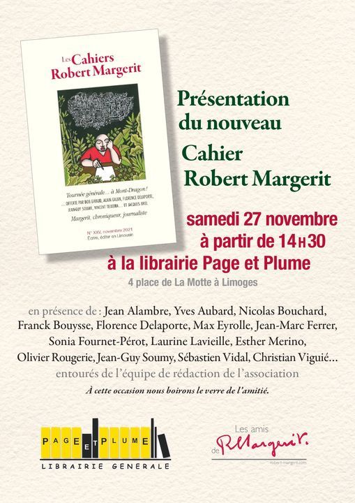 Pr\u00e9sentation du nouveau num\u00e9ro des Cahiers Robert Margerit