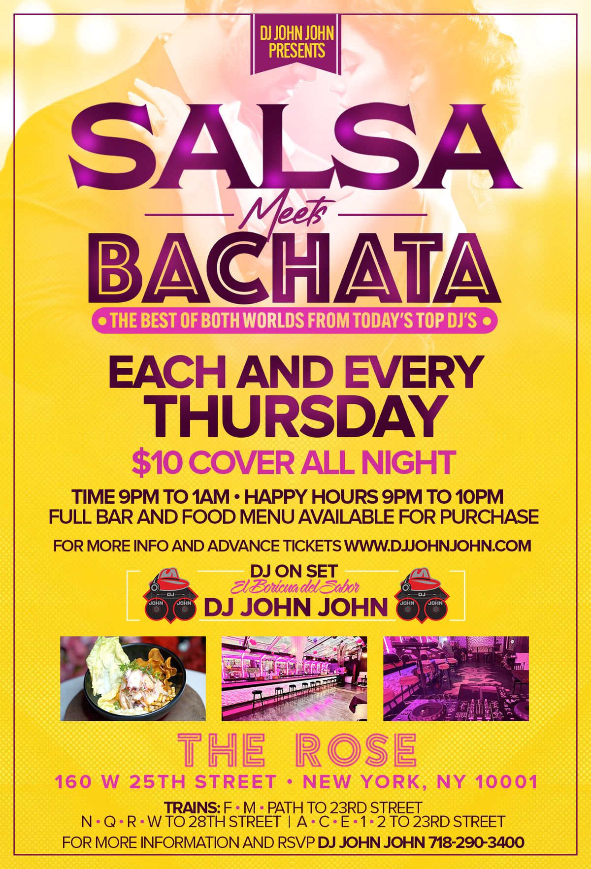 SALSA MEETS BACHATA at The Rose each and every Thursday