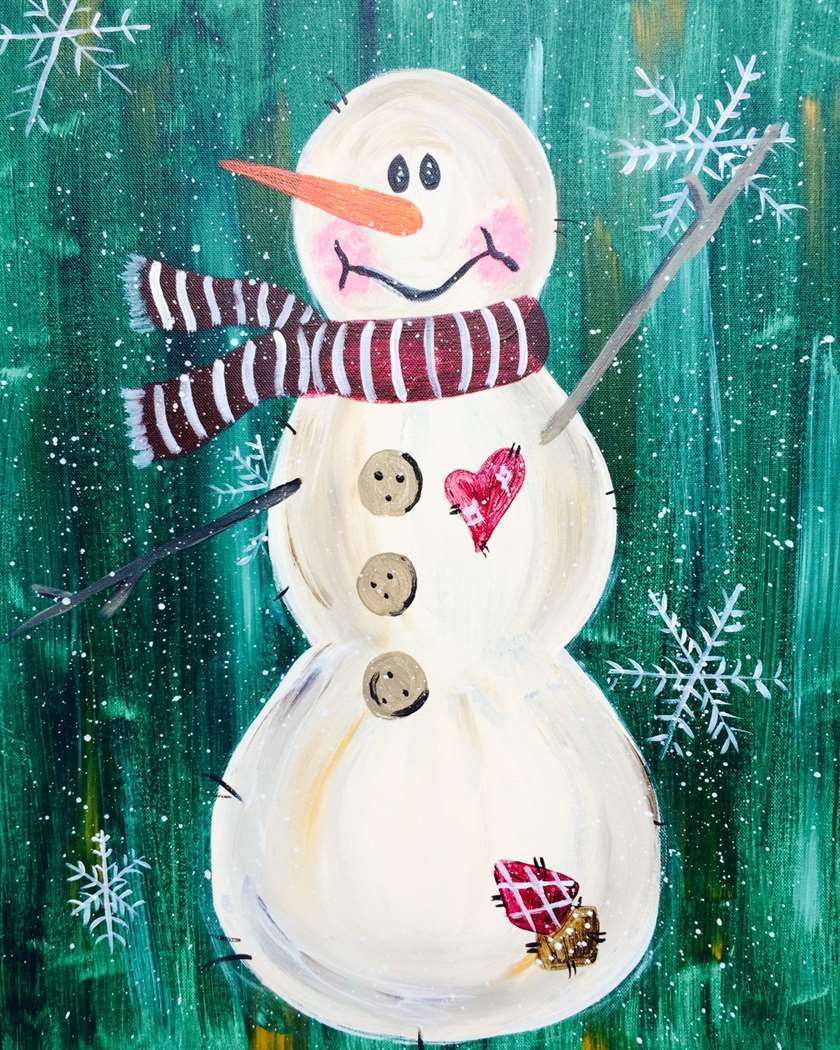 Wine Down Wednesday! Sip & Paint 'Rustic Snowman' with us!