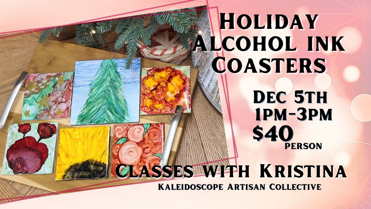 Holiday Alcohol Ink Coasters 