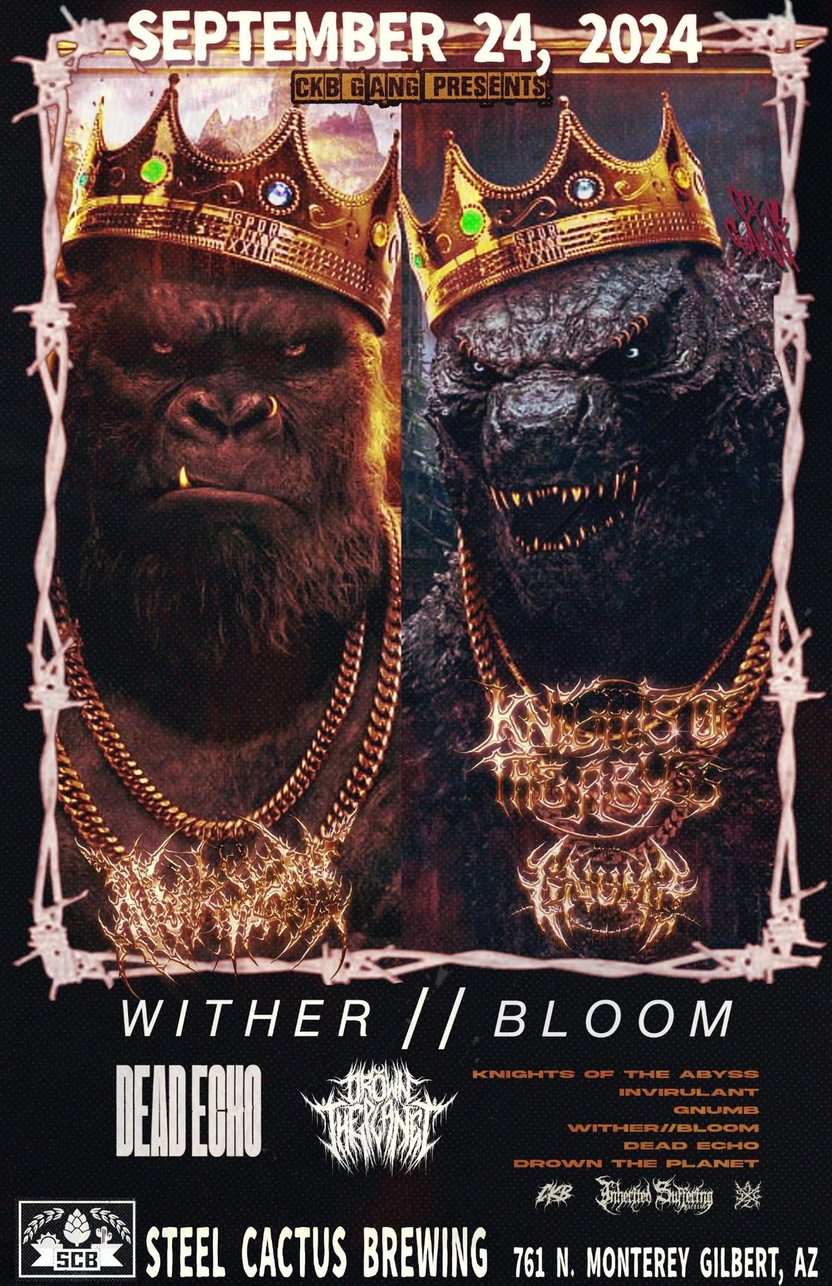 KNIGHTS OF THE ABYSS with INVIRULANT, GNUMB, WITHER\/\/BLOOM, DEAD ECHO, & DROWNTHEPLANET