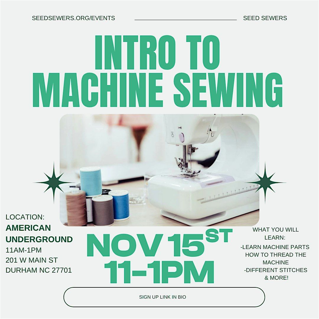 Intro to Machine Sewing Workshop