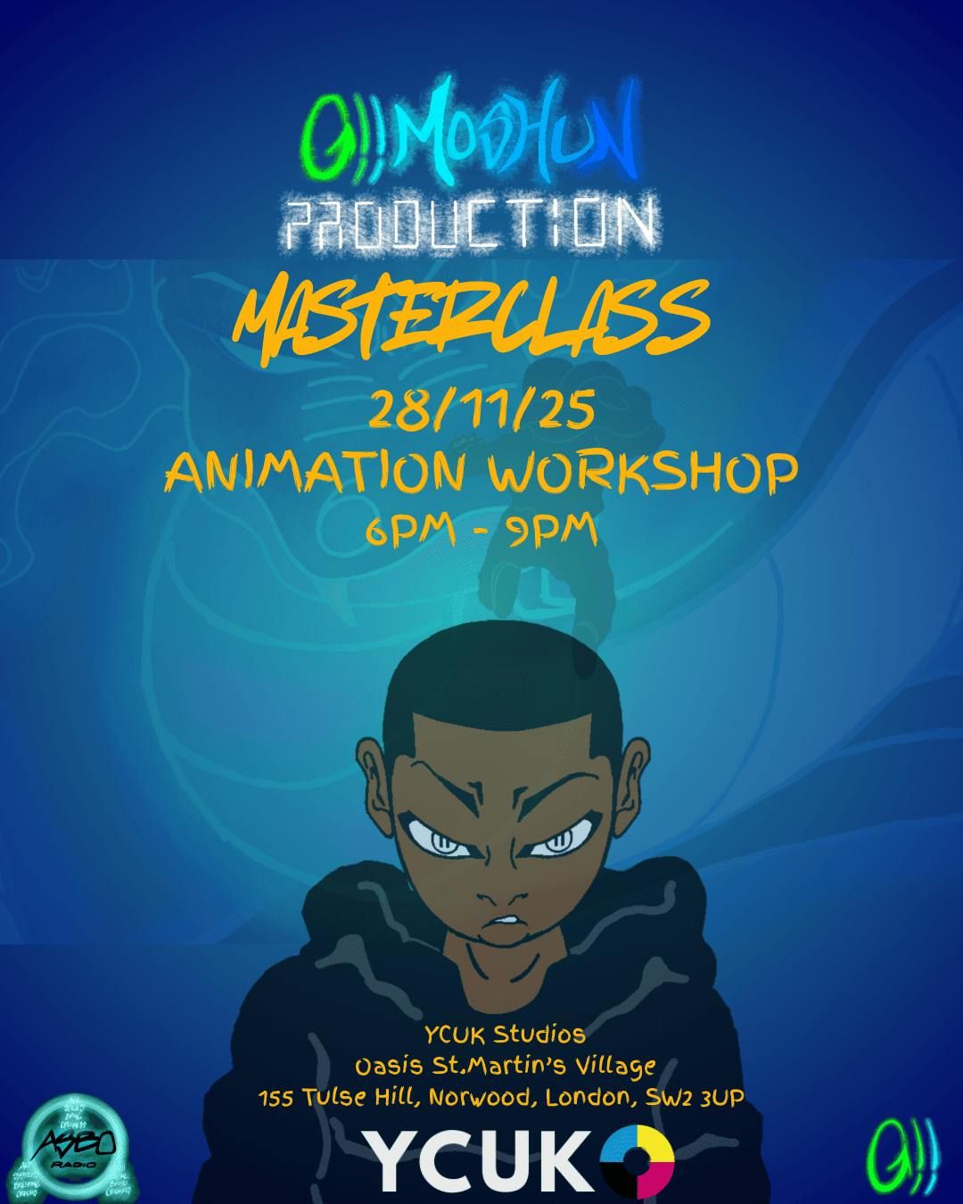  G!!MOSHUN MASTERCLASS: 2D Animation Workshop Series