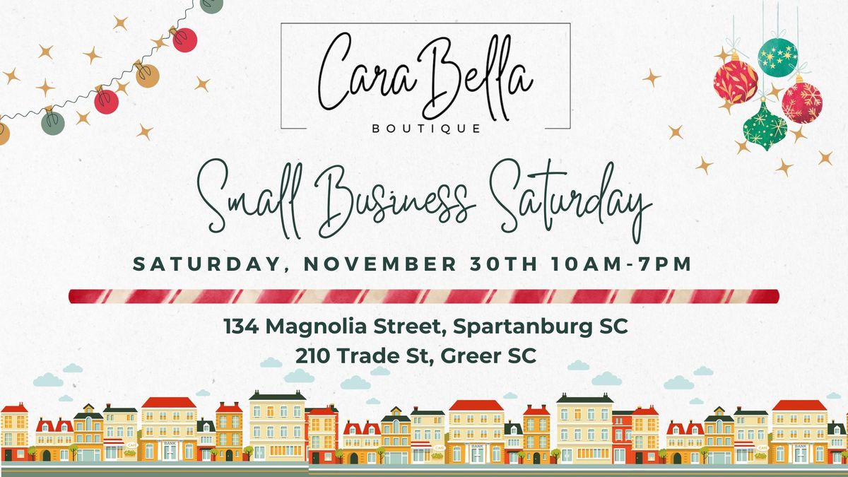 Small Business Saturday at Cara Bella Boutique- with special vendor pop ups!