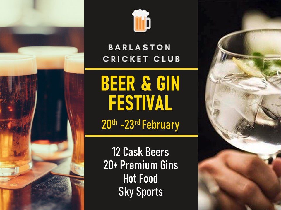 Barlaston CC Beer & Gin Festival 2025