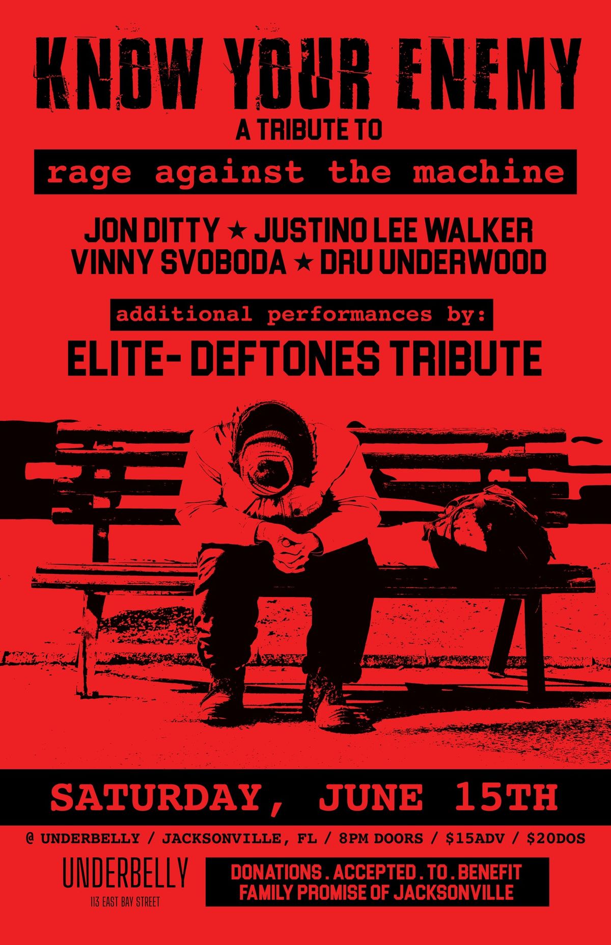 Know Your Enemy: Rage Against the Machine Tribute wsg\/ Elite- Deftones Tribute at Underbelly - 6\/15