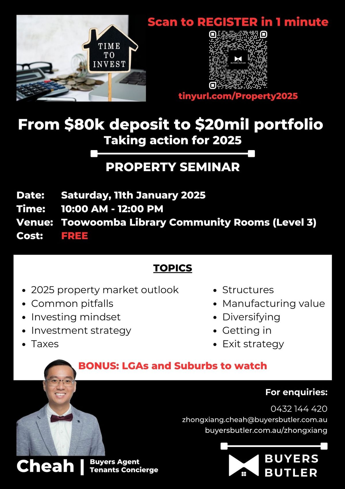 Property seminar: From $80k deposit to $20M portfolio - Taking action for 2025