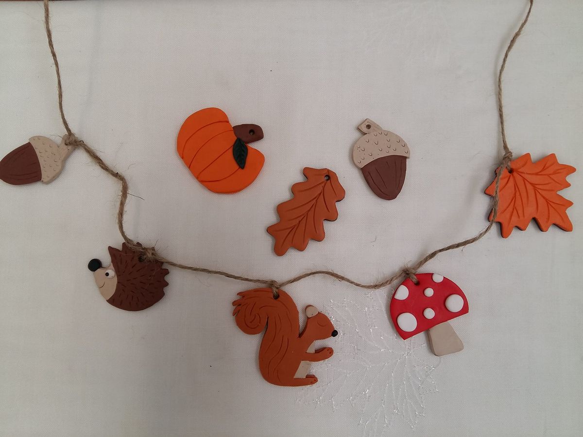 Polymer clay - Autumn bunting