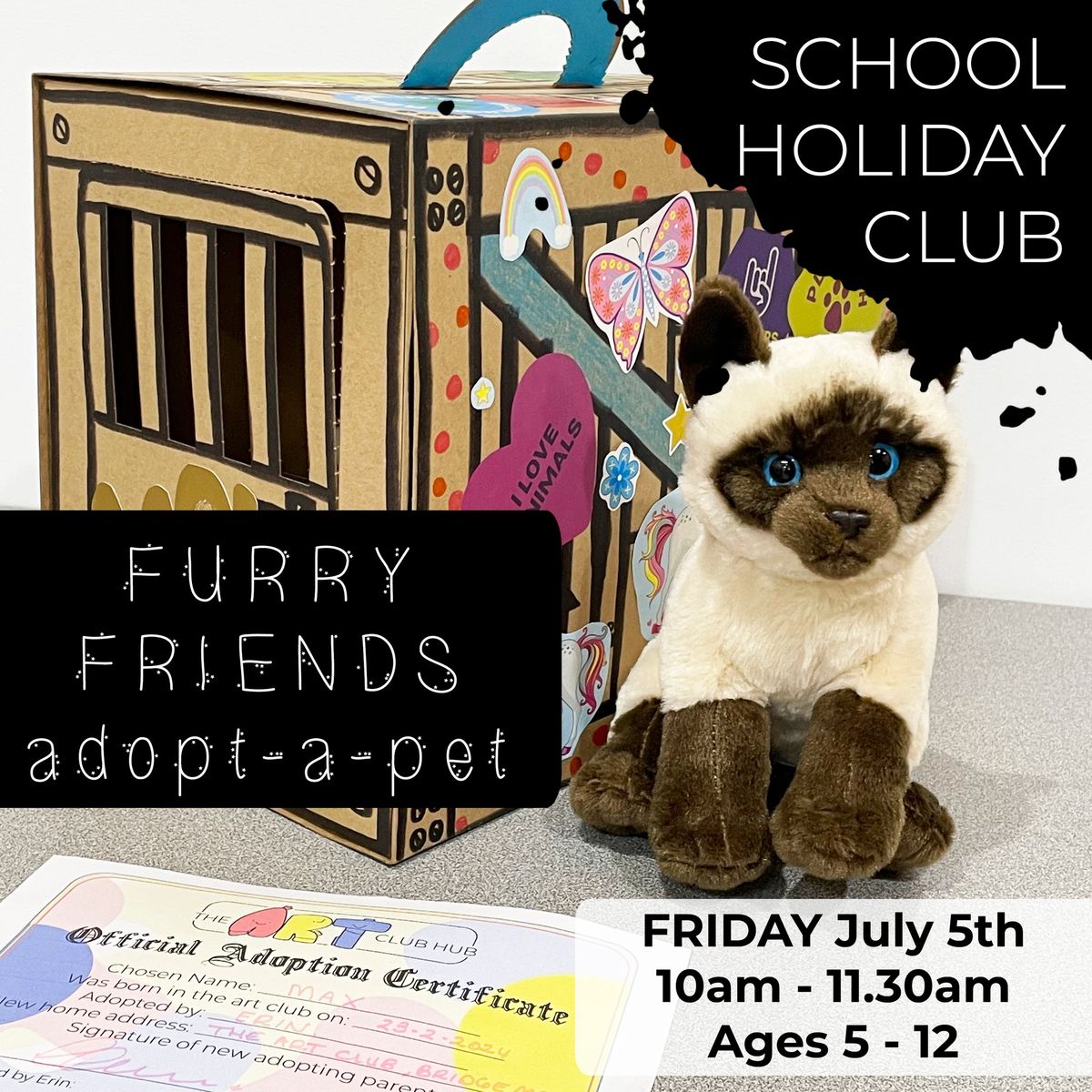 SCHOOL HOLIDAY - Furry Friends - 'adopt-a-pet' - Workshop Ages 5 -12