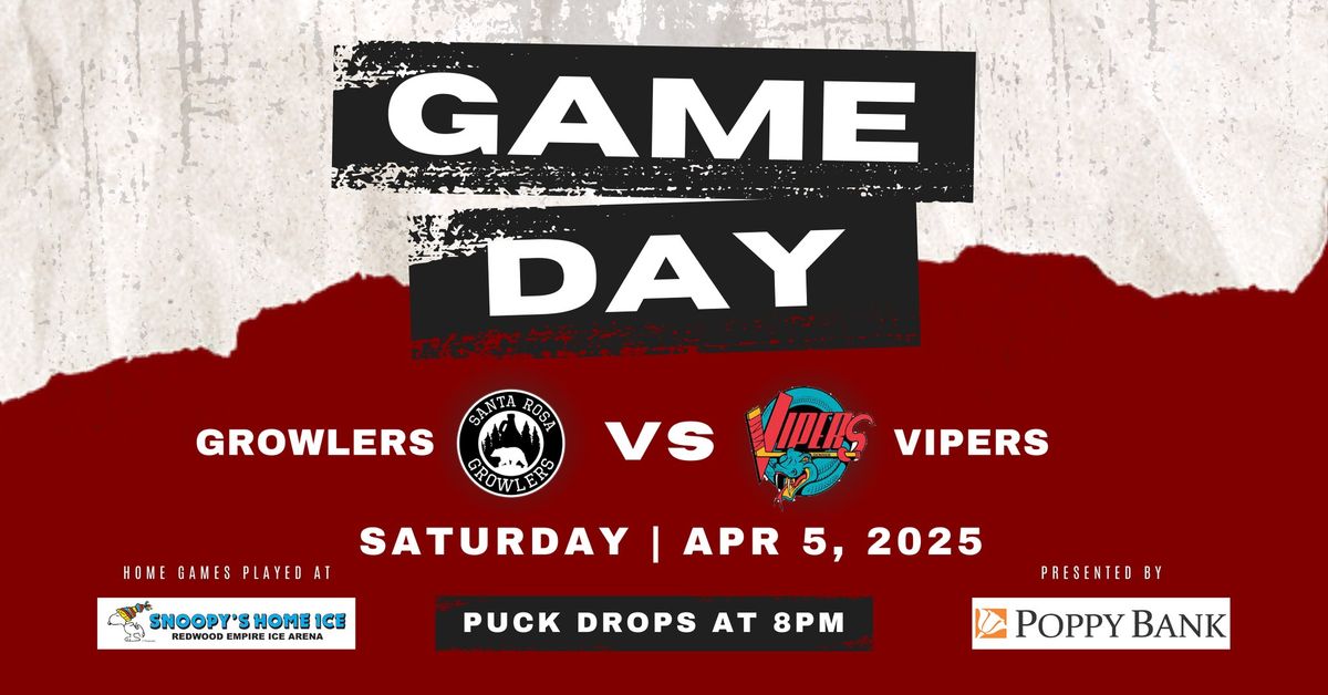 Santa Rosa CA Hockey - Growlers vs Vipers