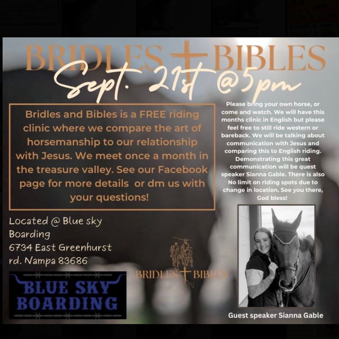 Bridles and Bibles FREE Riding Clinic