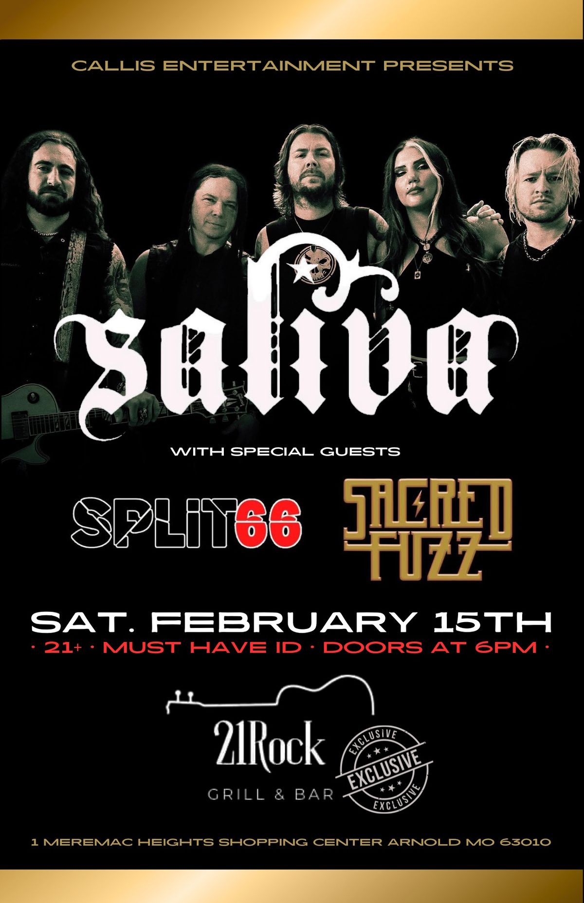 Callis Entertainment Presents Saliva | 21 Rock Arnold Missouri 